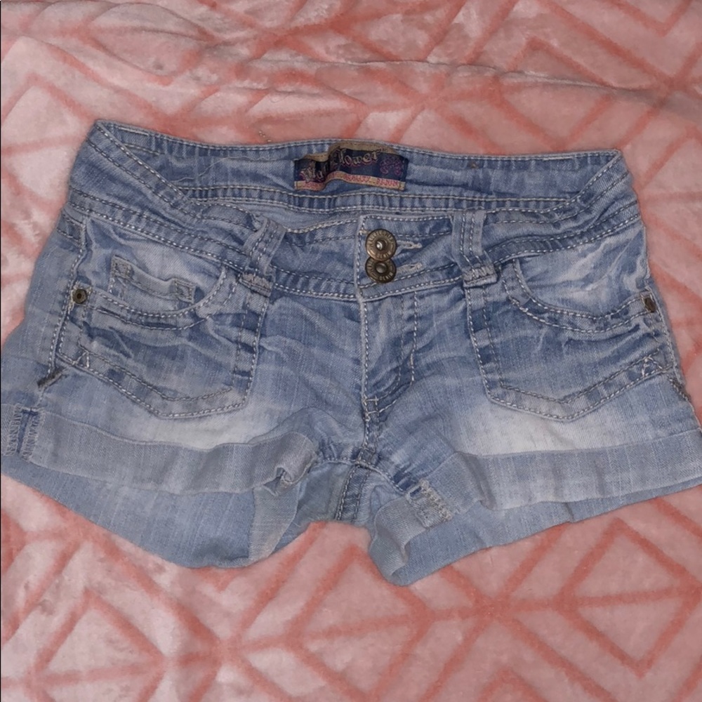 Light Denim DISTRESSED Shorts